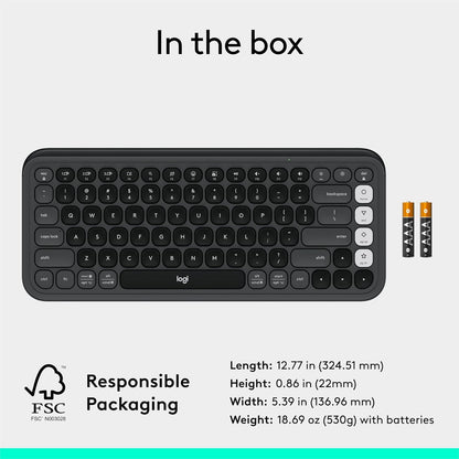 Logitech 920-013051 POP ICON Keys Bluetooth Wireless Keyboard Graphite