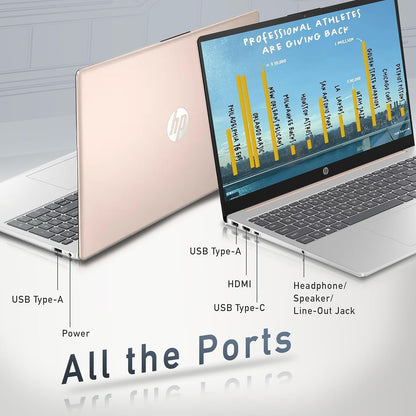 HP 15 Ryzen 5 Slim High-Performance Pink Laptop