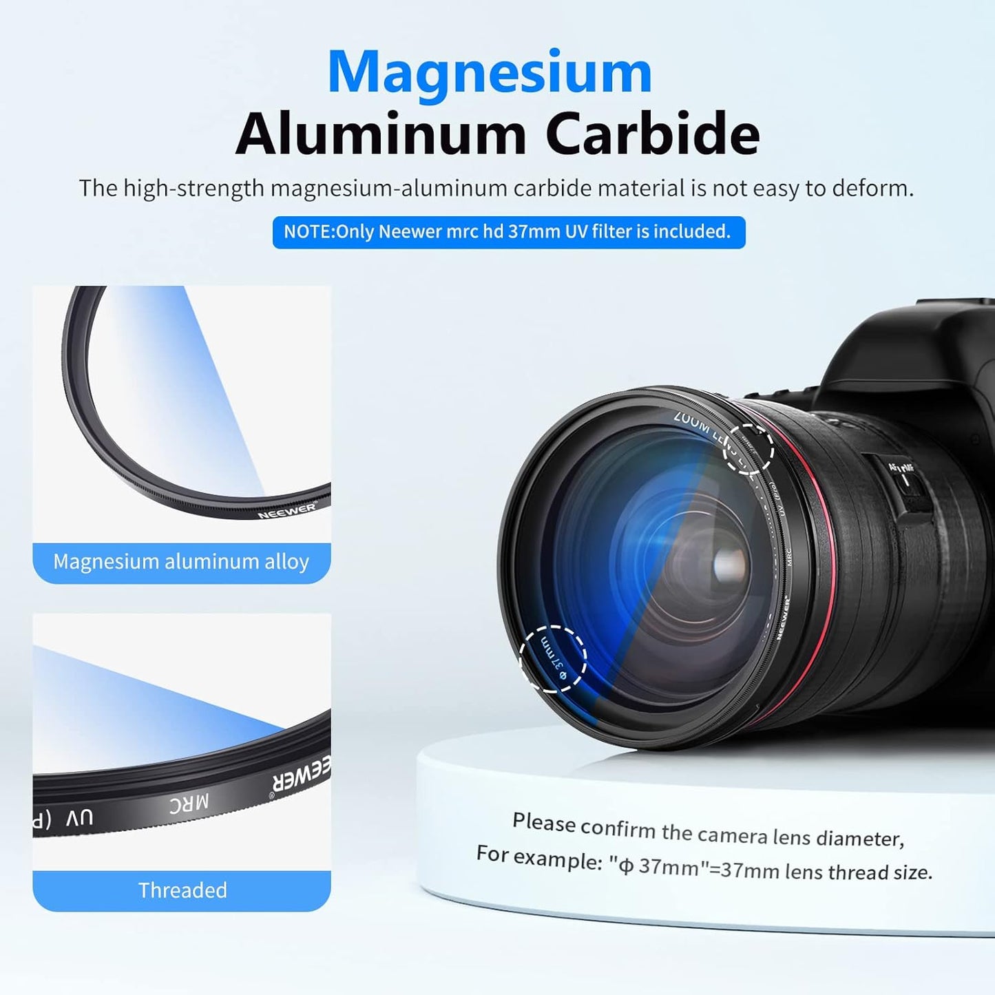 Neewer 10100382 37mm UV Lens Protection Filter