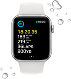 Apple Watch Series SE 2nd Gen (GPS, 44mm) - Silver/White (Renewed)