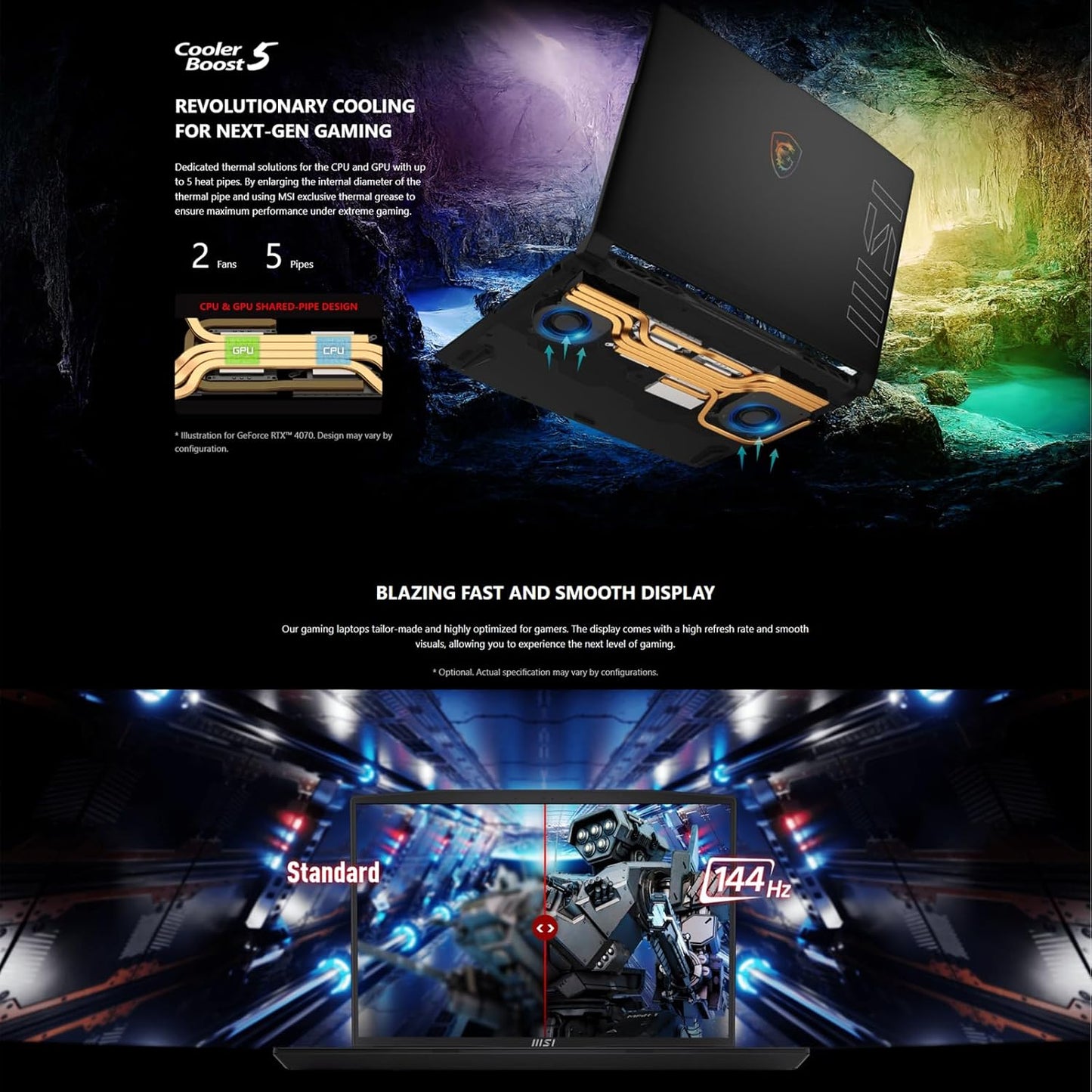 MSI CROSSHAIR1614057 16" 144Hz RTX 4070 Gaming Laptop