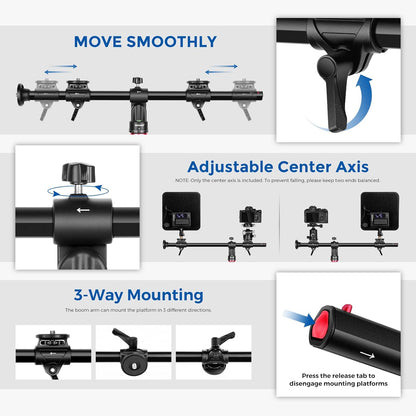 Neewer 10100663 25" Horizontal Tripod Center Axis