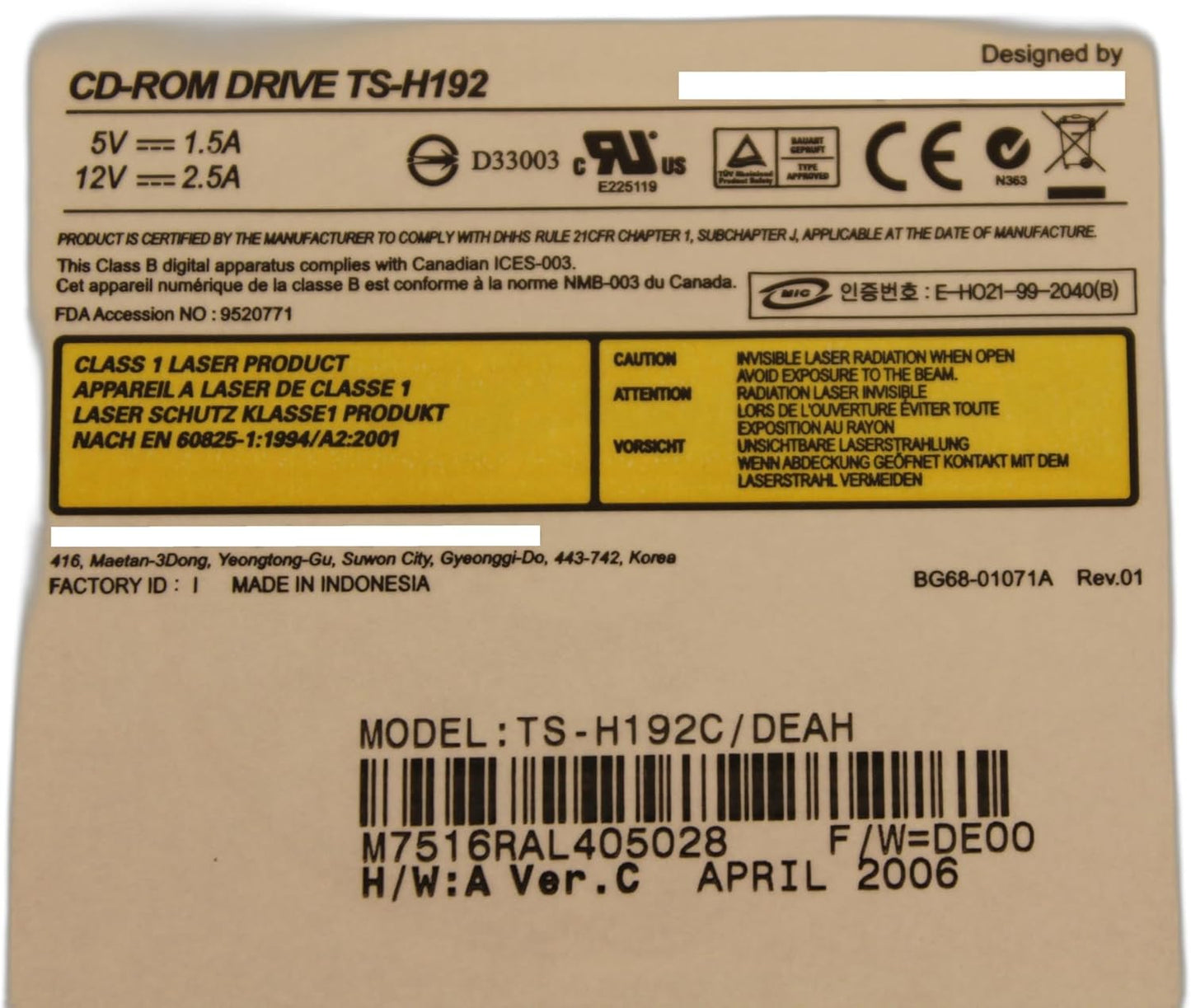 Dell TJ008 48X CD-ROM IDE Slimline Drive (Black)