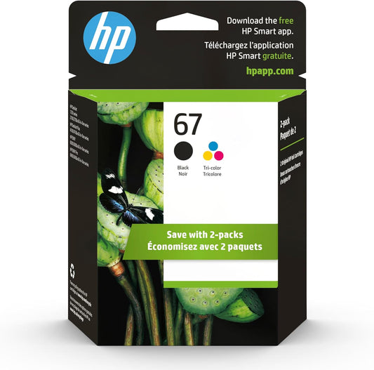 HP 3YP29AN 67 Black/Tri-Color Ink Cartridges - 2 Pack