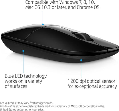 HP Z3700 Wireless Mouse - Black, Ergonomic & Accurate