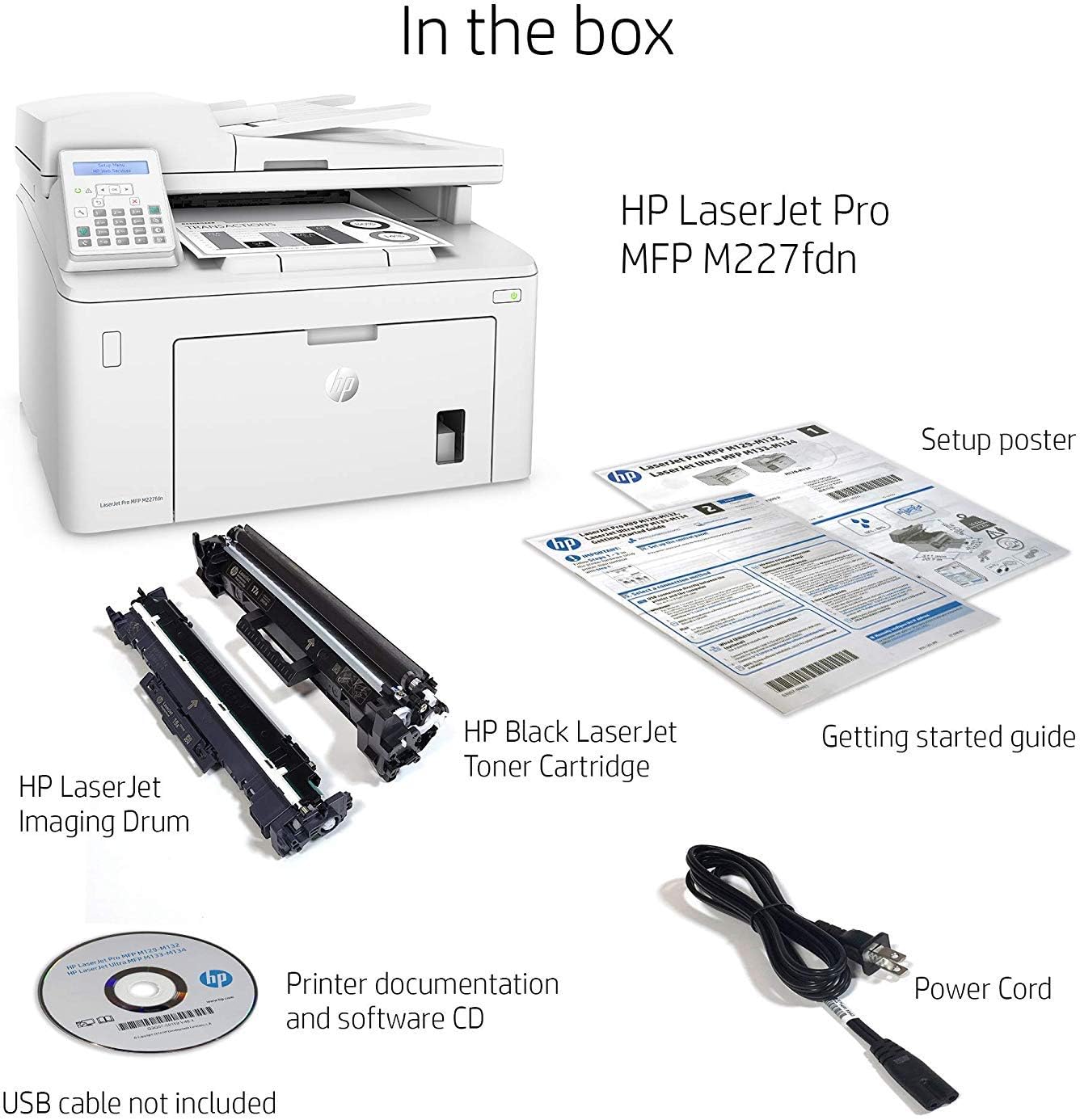 HP M227fdn LaserJet Pro MFP - All-in-One Monochrome Printer