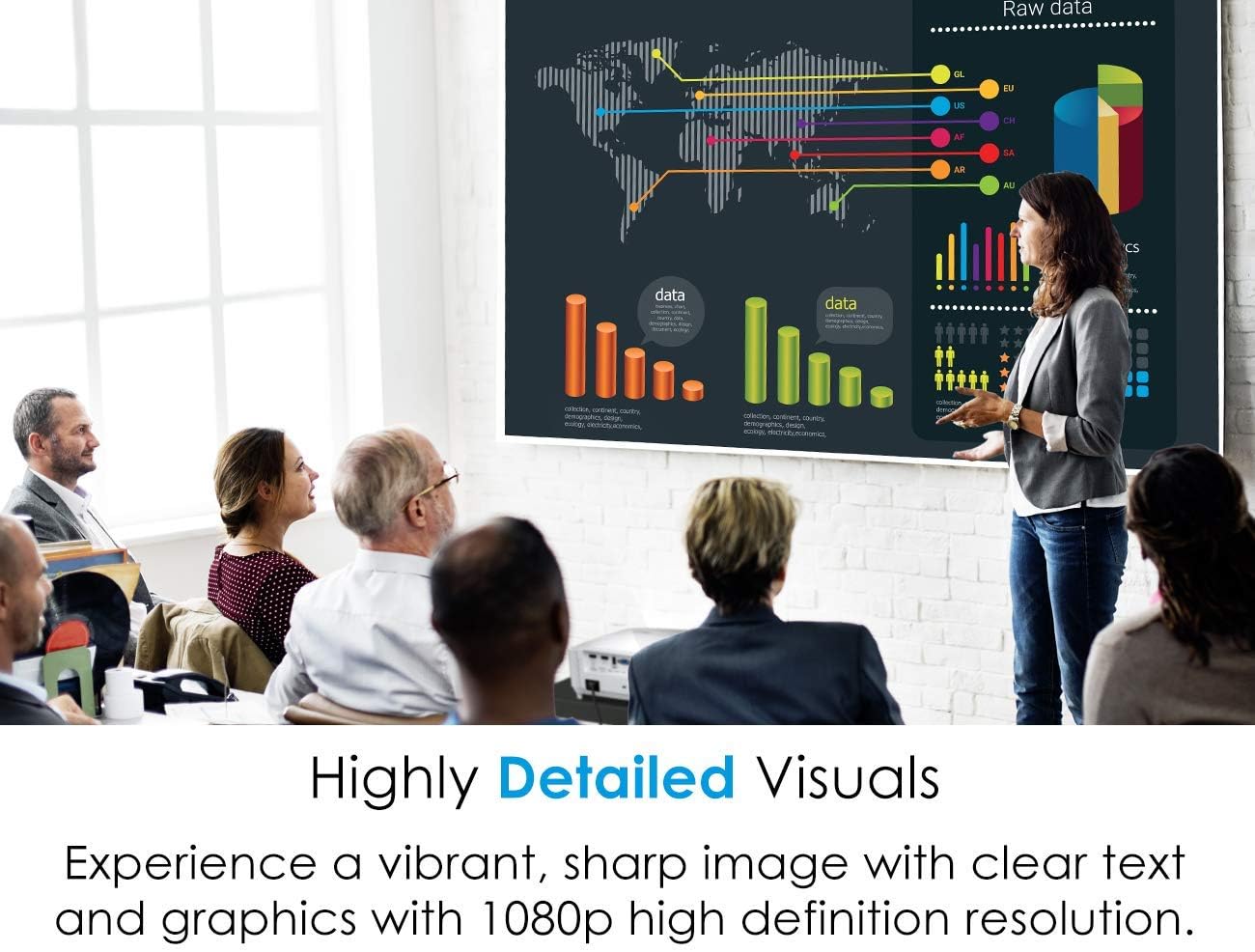 Optoma EH412ST - 1080p Short Throw Projector, 4000 Lumens (Renewed)