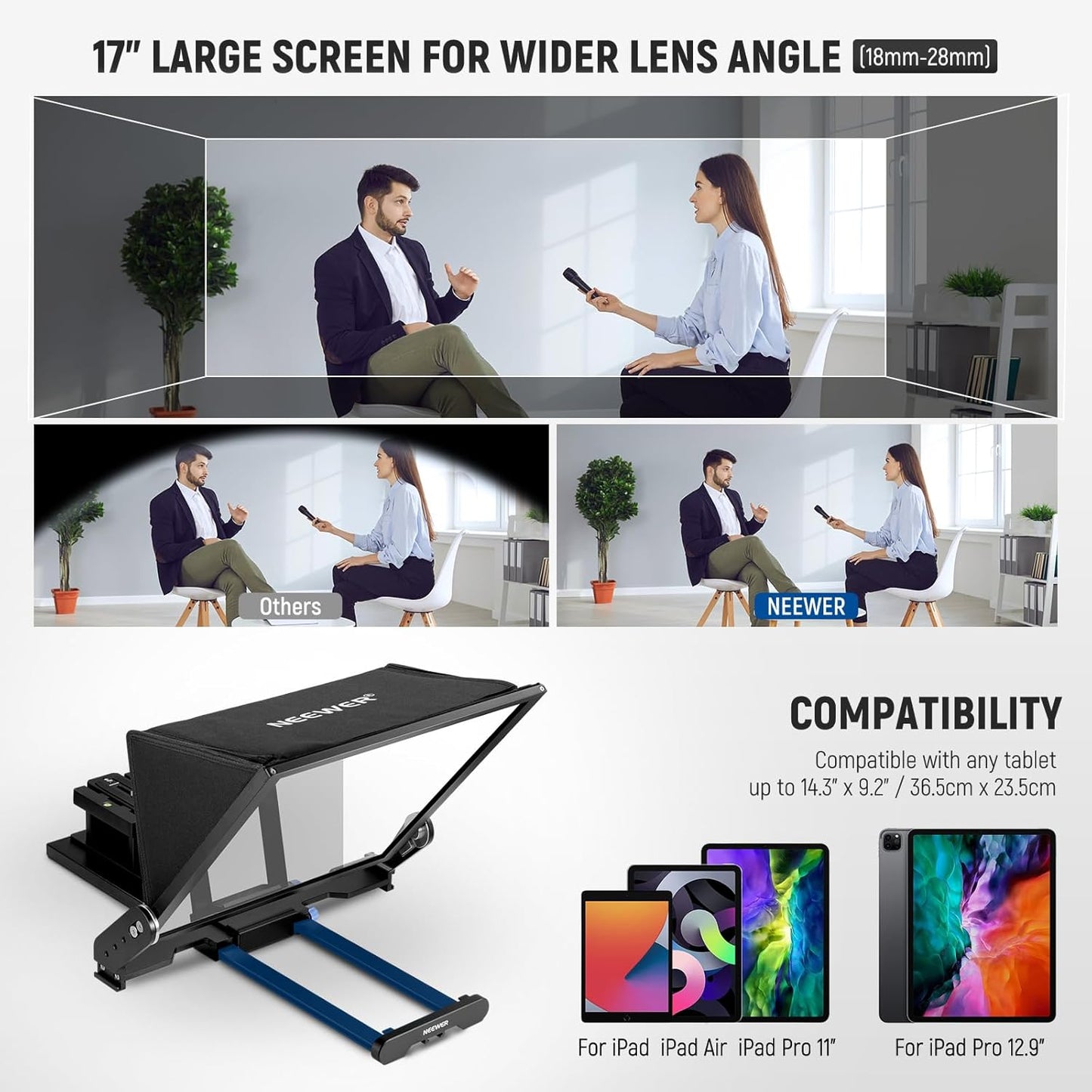 Neewer X17 II 17" Teleprompter with Remote & APP Control
