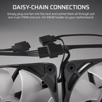 Corsair RS120 ARGB 120mm PWM White Fan Single