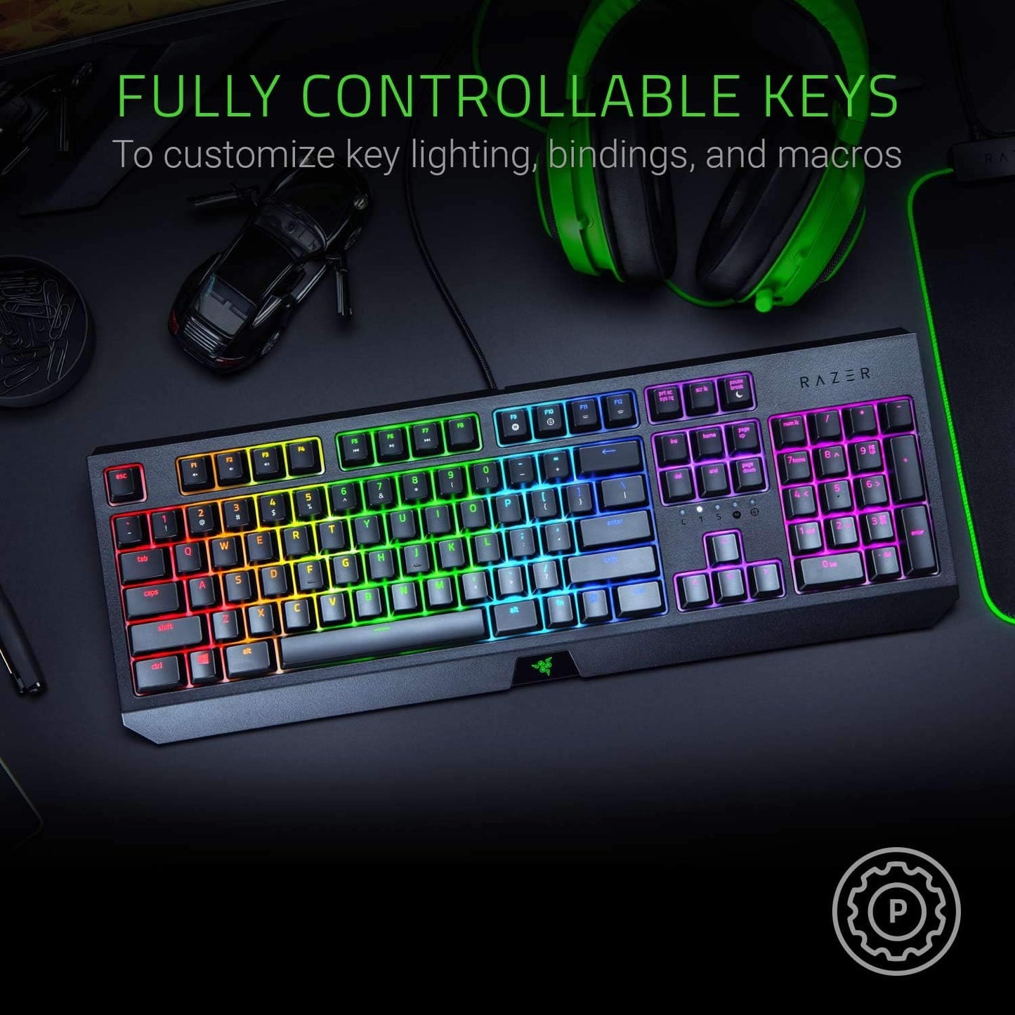 Razer RZ03-02860200-R3U1 BlackWidow Green Switch Gaming Keyboard