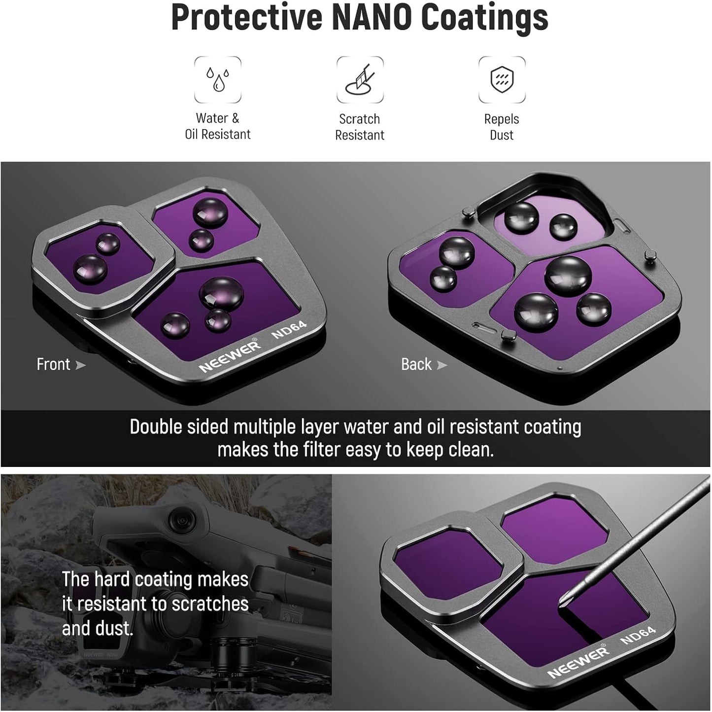 Neewer 10102444 Mavic 3 Pro ND Filter Set (ND16/32/64/PL)