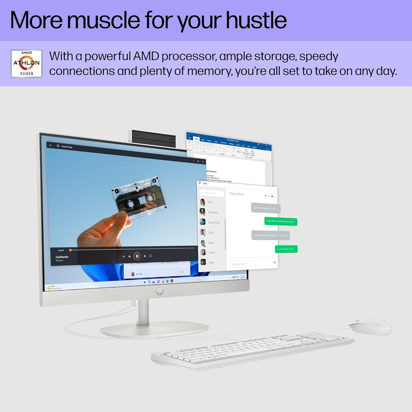 HP 24-cr0010 AMD Athlon 23.8" All-in-One Desktop
