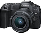 Canon R8 Mirrorless Camera 24-50mm + 75-300mm Lens Bundle (Renewed)