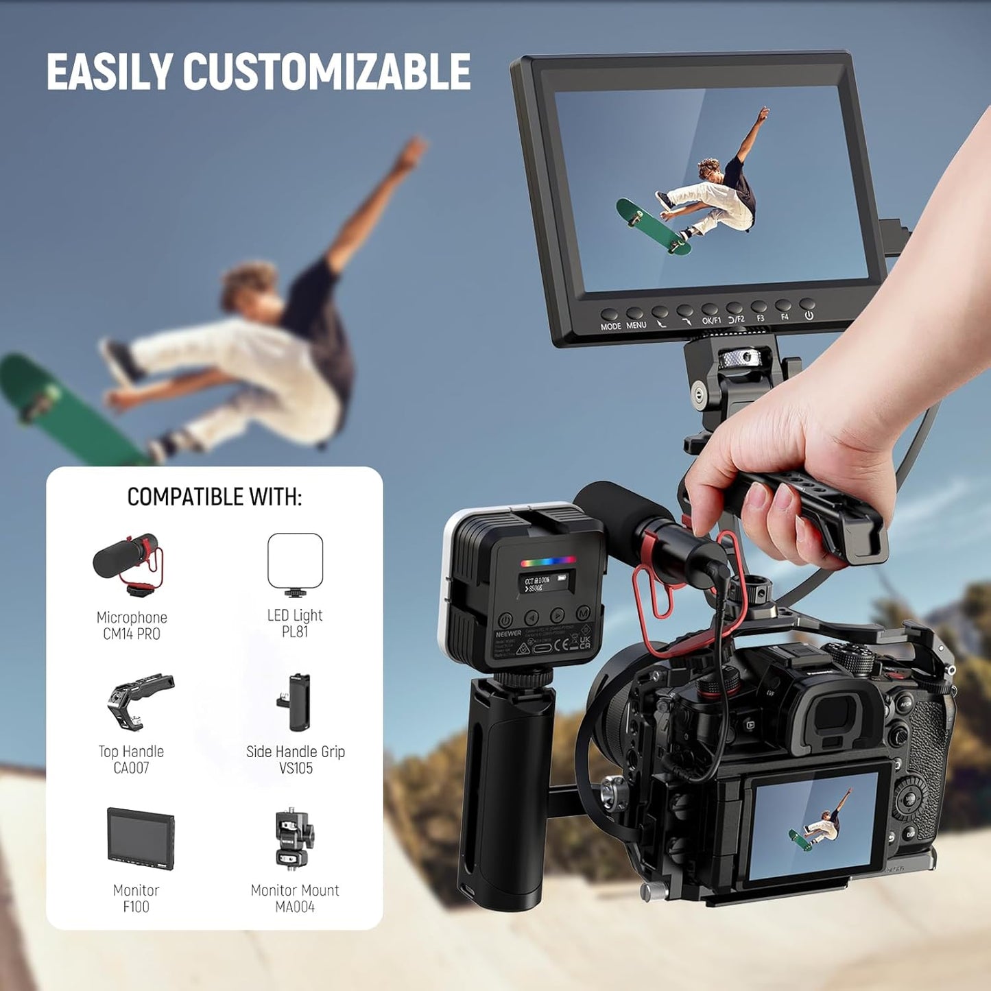 Neewer 10103122 Lumix GH6 Camera Cage - Aluminum Video Rig