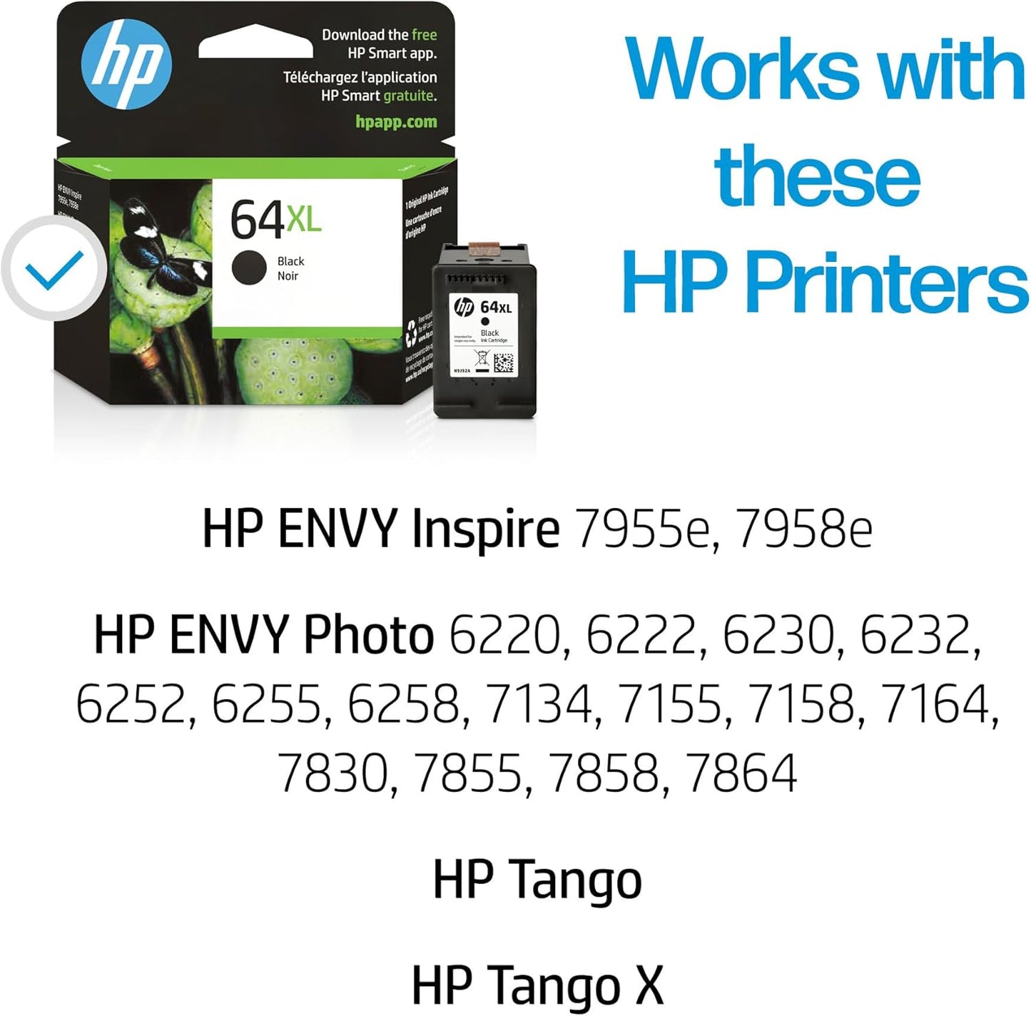 HP 64XL Black High-Yield Ink Cartridge N9J92AN