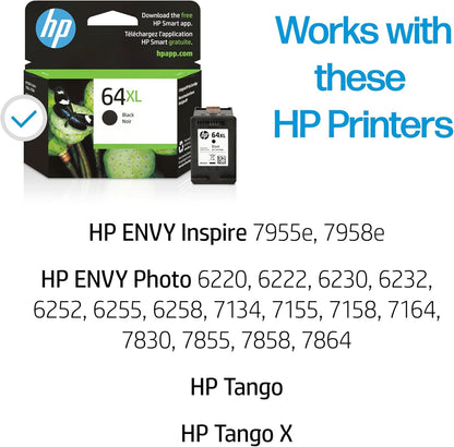 HP 64XL Black High-Yield Ink Cartridge N9J92AN