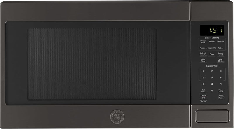 GE JES1657BMTS 1.6 Cu. Ft. Countertop Microwave, Black Stainless — main product image