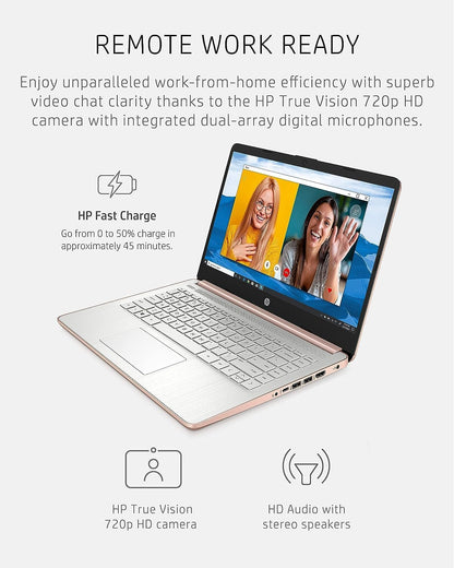 HP Premium 14" HD Laptop Microsoft 365 Pink