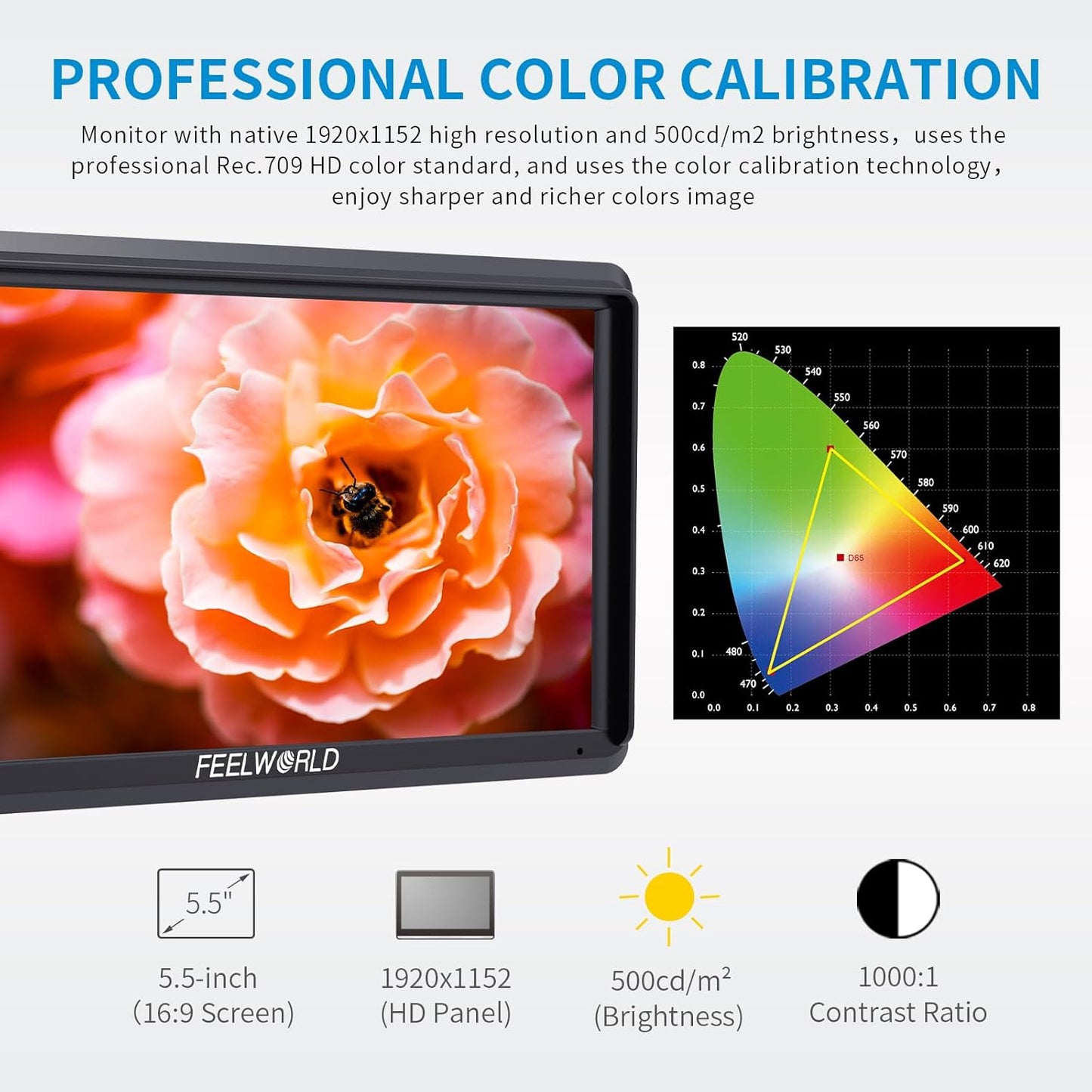 FEELWORLD S55V2 5.5" 1920x1152 HDMI Camera Field Monitor