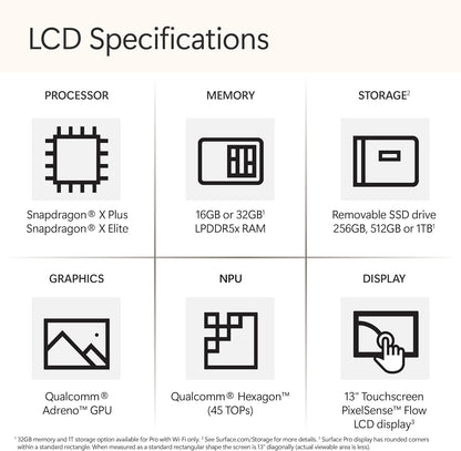Microsoft Surface Pro Snapdragon Copilot+ PC - Platinum