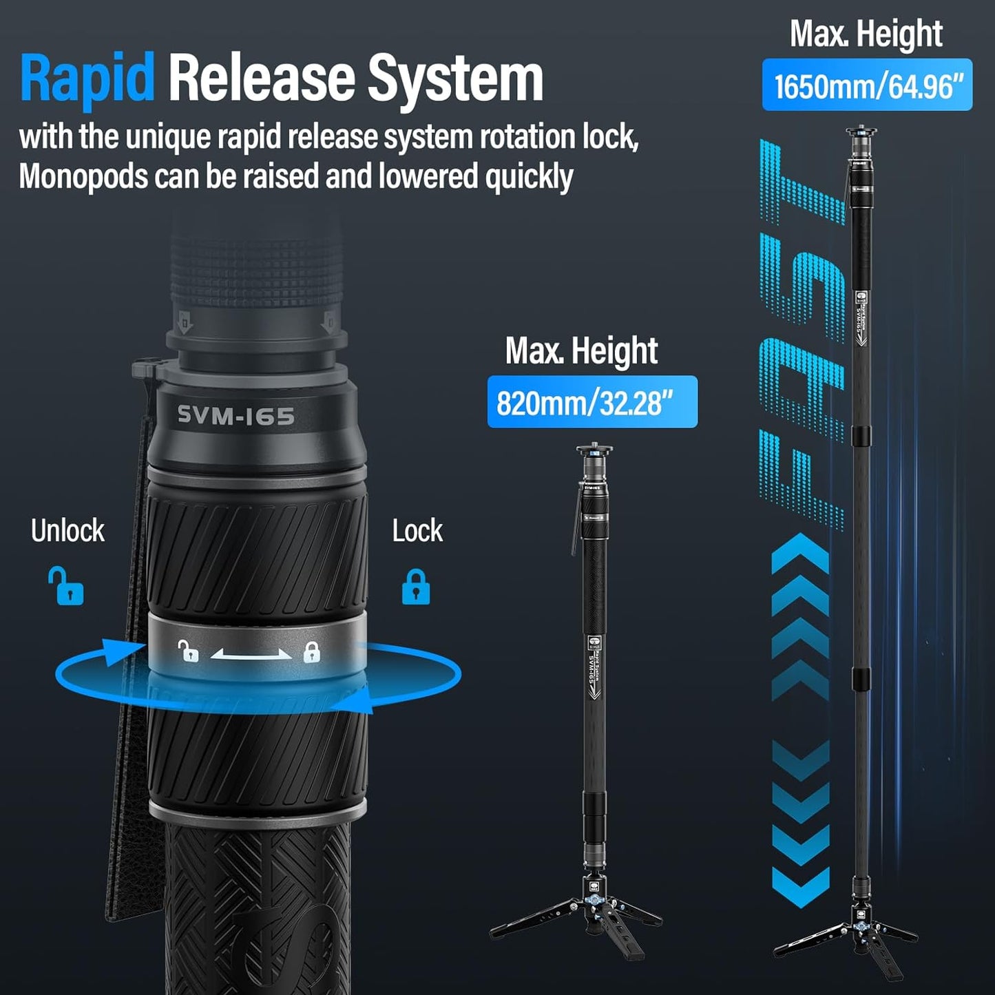 Sirui SIRUI 165 65" Rapid Carbon Fiber Monopod