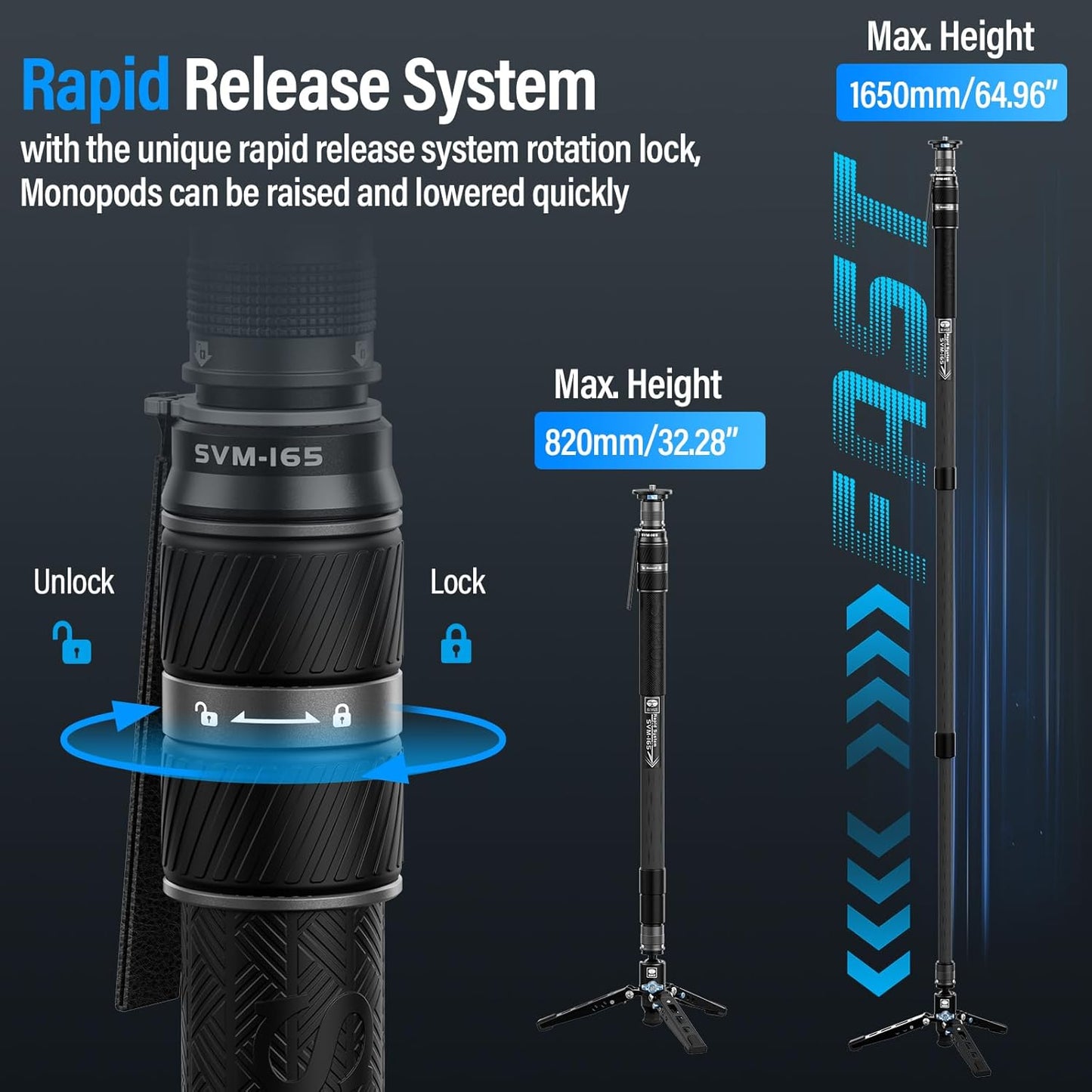 Sirui SVM-165 65" Rapid Carbon Fiber Monopod