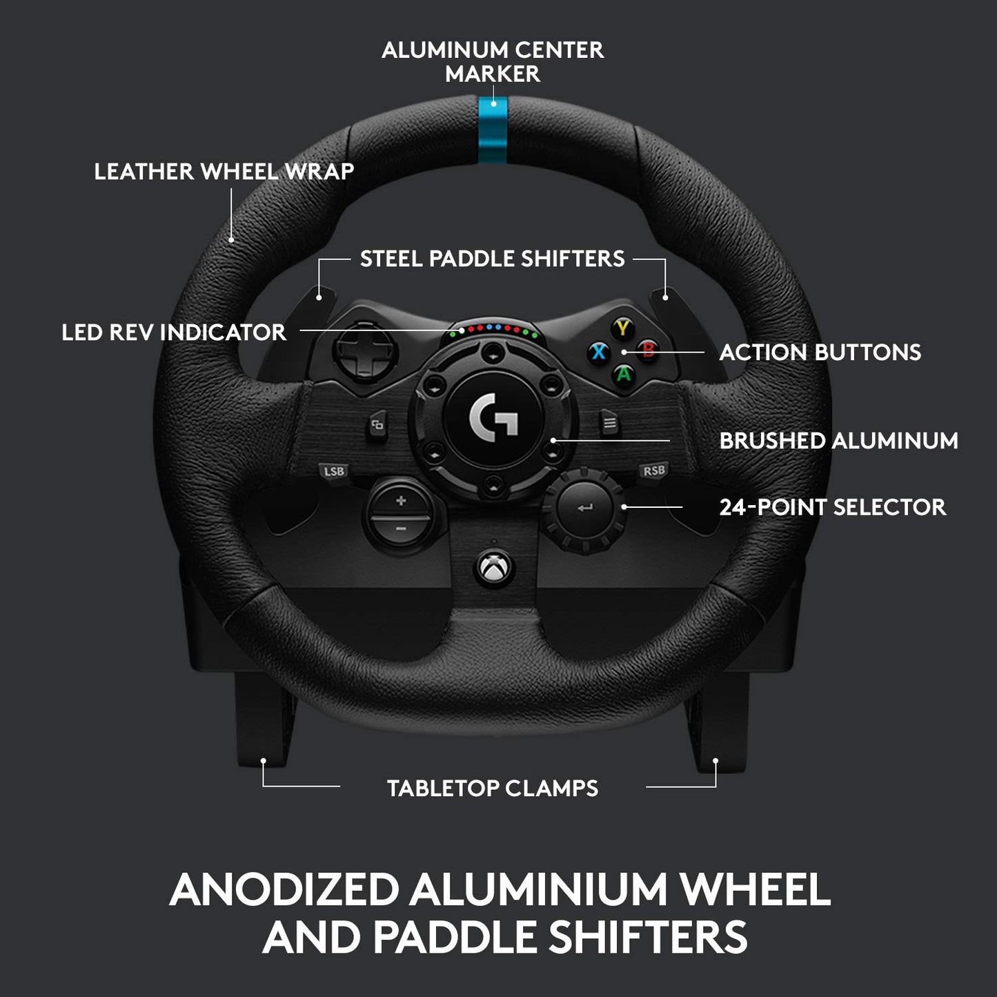 Logitech G923 Racing Wheel & Pedals for Xbox/PC (Renewed)