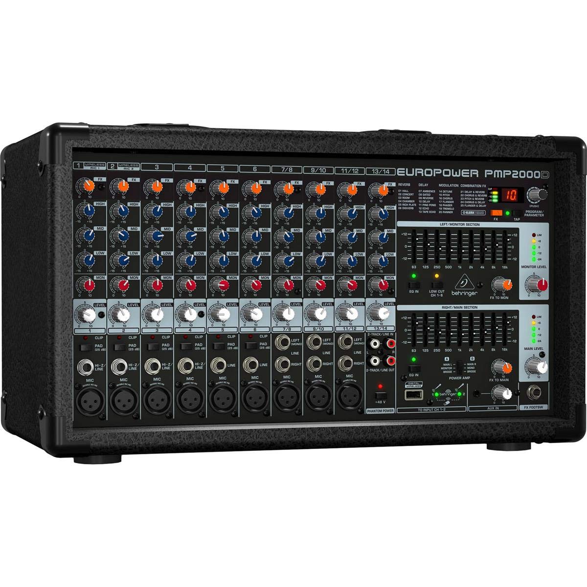 Behringer EUROPOWER PMP2000D 14-Channel Powered Mixer XLR Cables