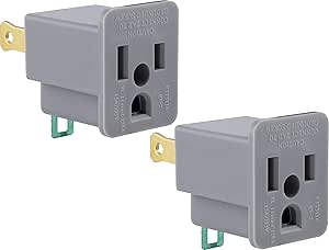 GE Polarized Grounding Outlet Adapter 2-Pack — main product image