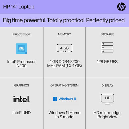 HP 7F424UA#ABA 14" Intel N200 Laptop
