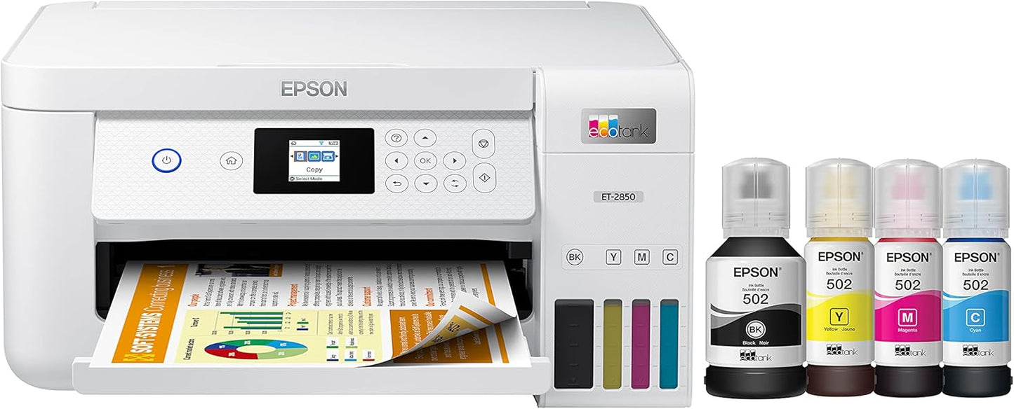 Epson ET-2850 EcoTank Wireless All-in-One Printer (Renewed)