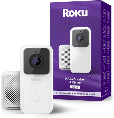 Roku DS10005 Video Doorbell - Wired, 1080p, Motion Detection, 2-Way Audio