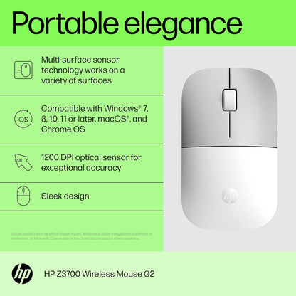 HP Z3700 G2 White Wireless Mouse Portable