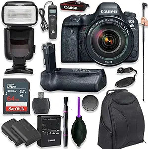 Canon EOS 6D Mark II DSLR Camera Bundle (Renewed)