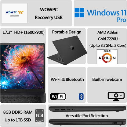 HP Laptop 17.3" HD+ Athlon Gold 512GB SSD