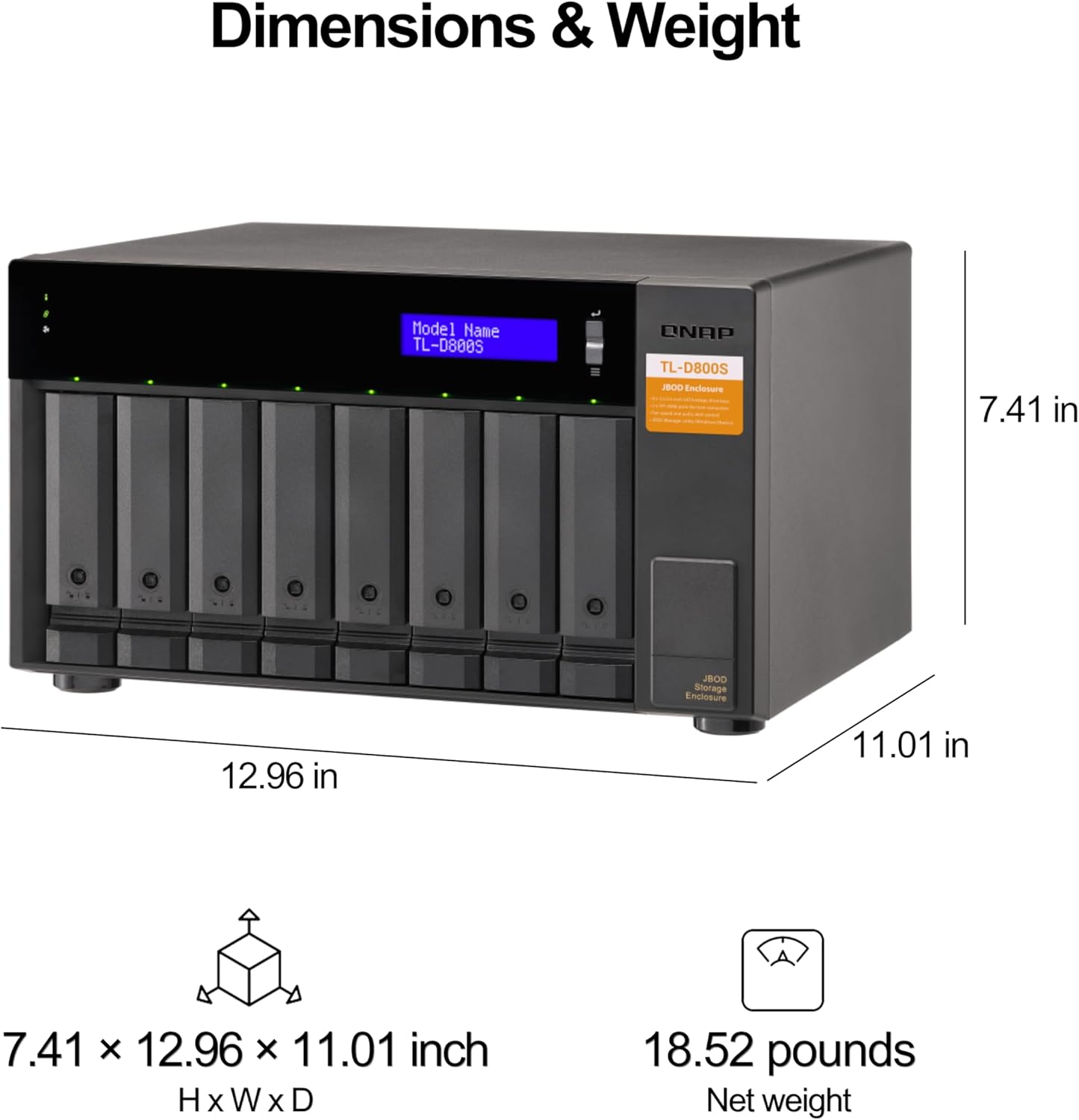 QNAP TL-D800S 8-Bay JBOD Storage Enclosure SATA