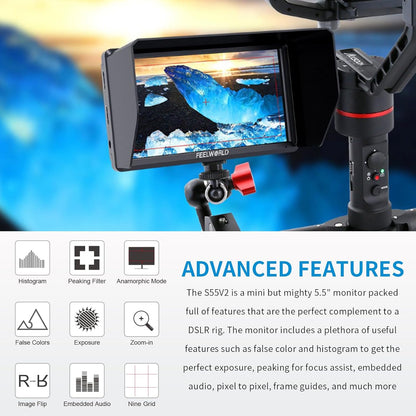 FEELWORLD S55V2 5.5" 1920x1152 HDMI Camera Field Monitor