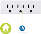 Philips SPS1630W/37 3-Outlet Grounded Wall Tap 2-Pack
