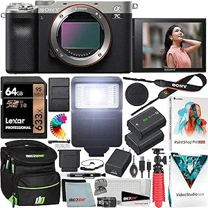 Sony E12SNILCE7CS a7C Mirrorless Camera Silver Kit
