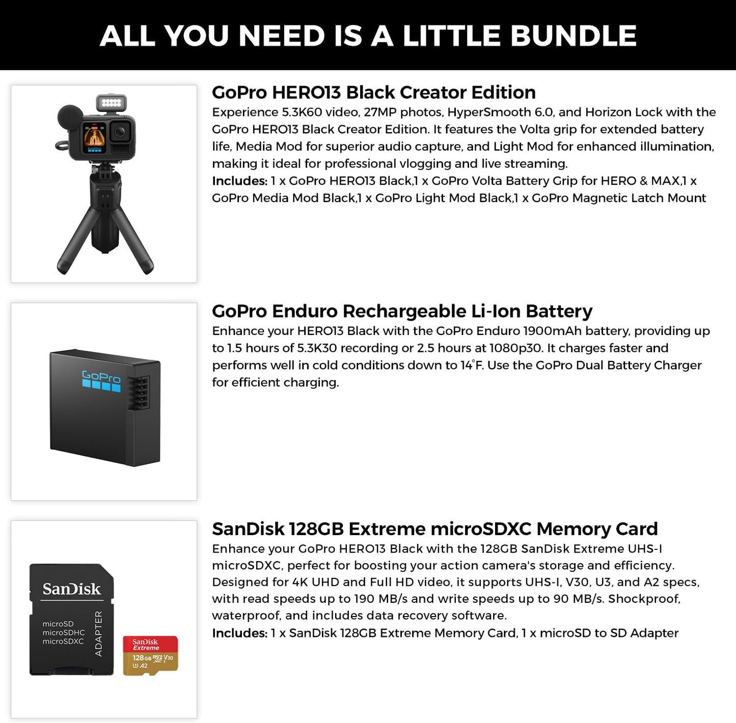 GoPro GOPCHDFB131TH-KIT1 HERO13 Black Creator Edition Bundle