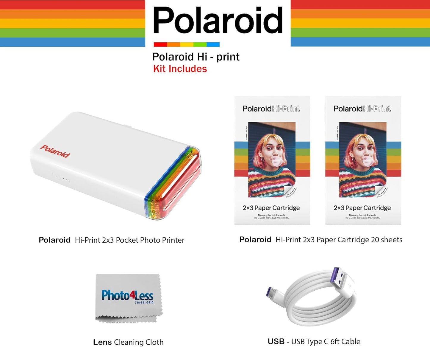 Polaroid 9128 Bundle Hi-Print 2x3 Pocket Printer