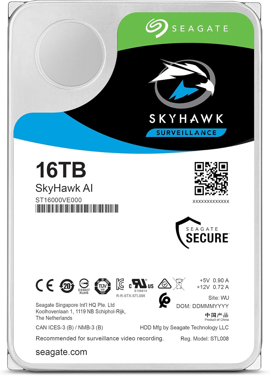 Seagate Skyhawk AI ST16000VEZ00 16TB Surveillance HDD