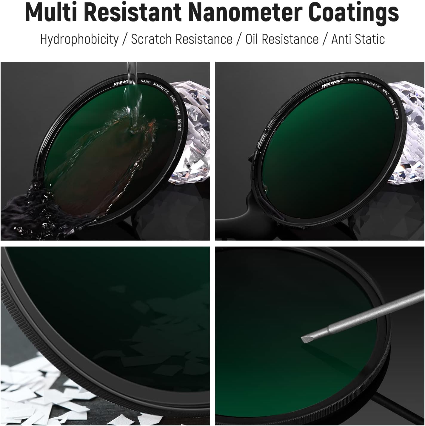 Neewer MAGNETIC KIT5 58mm ND Filter Set Magnetic