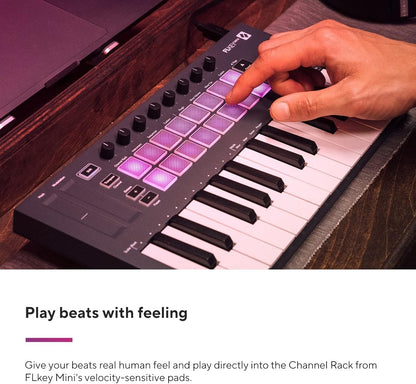 Novation AMS-FLKEY-MINI FLkey Mini: 25-Key MIDI Keyboard for FL Studio