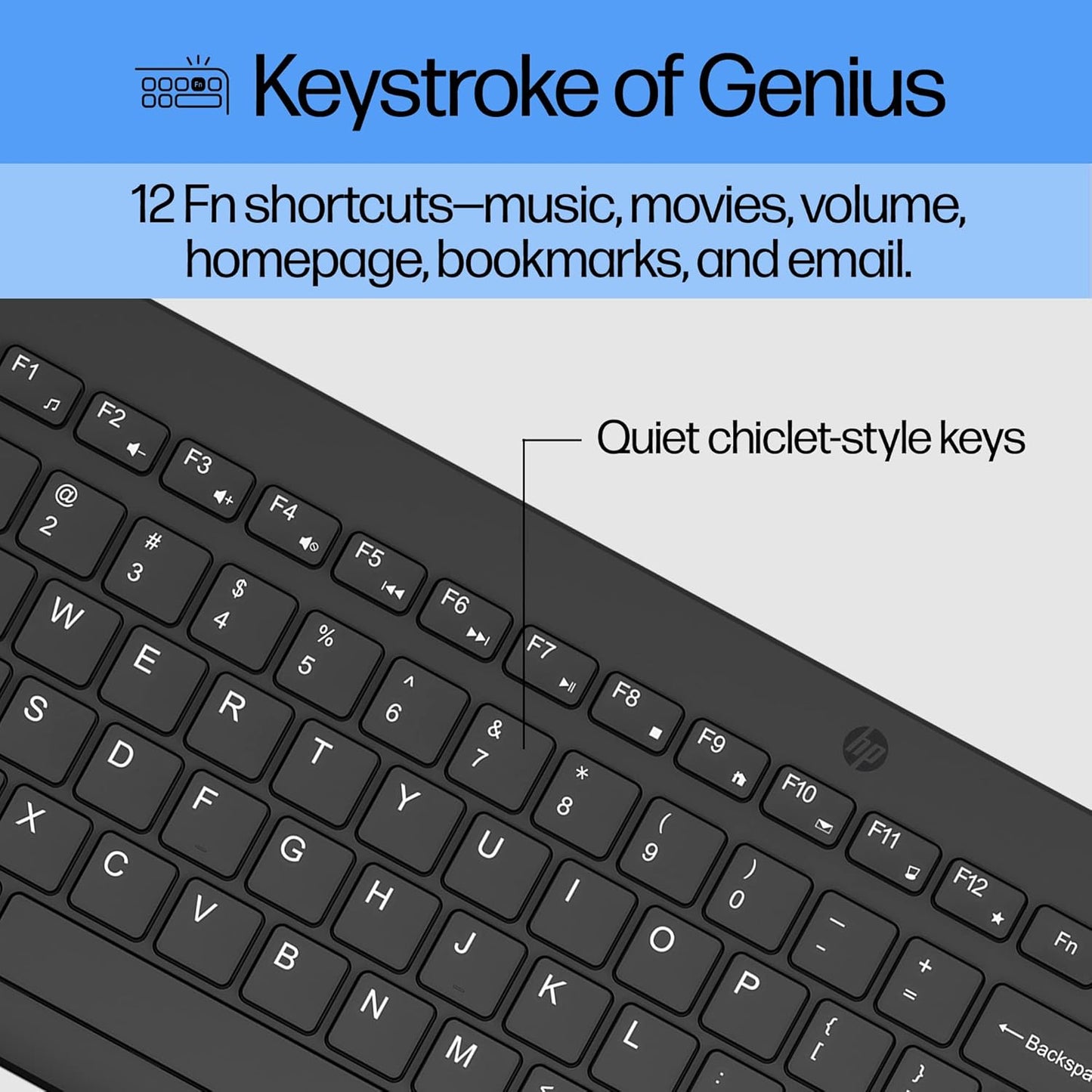 HP 2V9E6AA#ABL - 330 Wireless Keyboard and Mouse Combo - Black