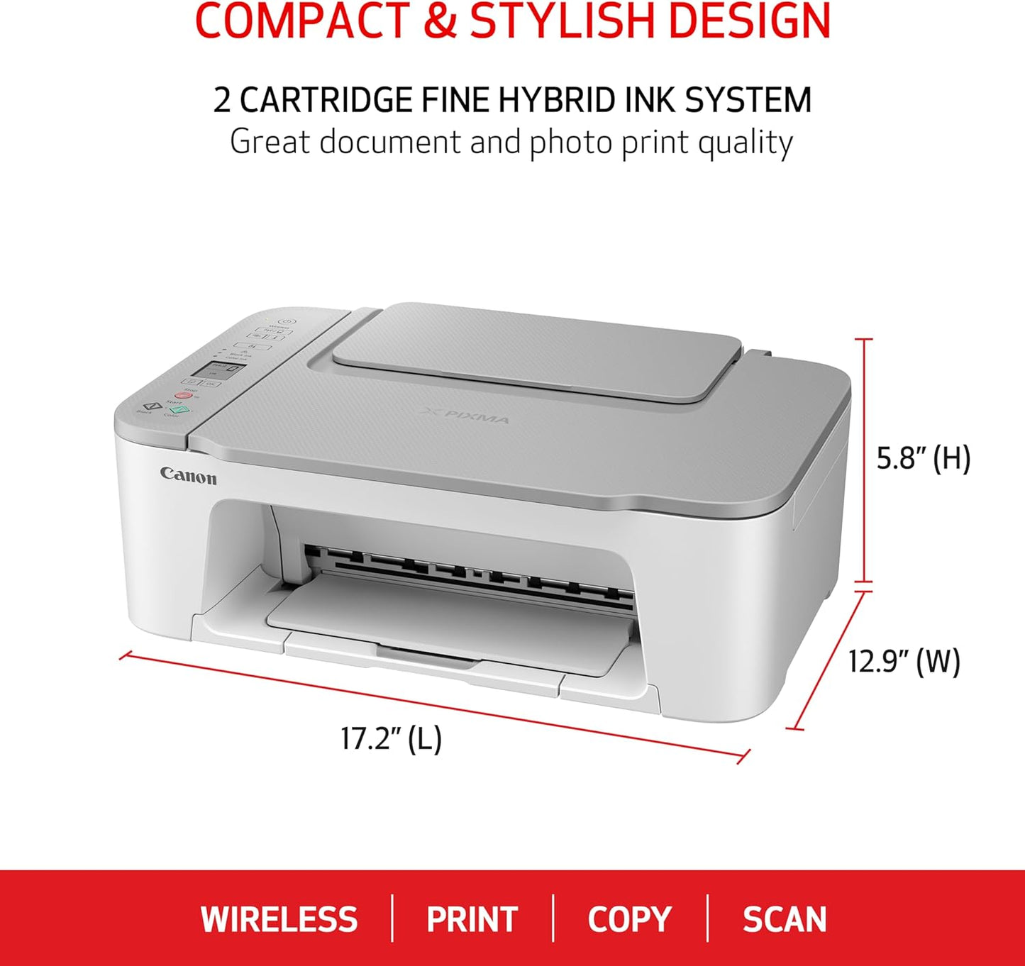 Canon 4977C022 PIXMA TS3520 Wireless All-in-One Printer (White)