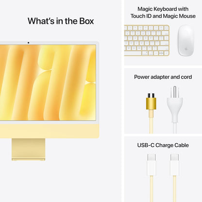 Apple M4 iMac - 24-inch All-in-One Desktop Computer - 16GB RAM, 256GB SSD - Yellow