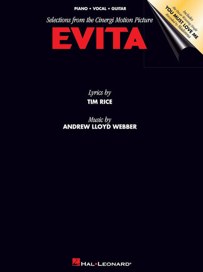 Hal Leonard Corporation Evita Songbook Piano Vocal Guitar