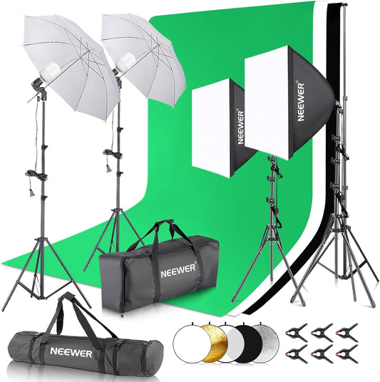 Neewer NK102 Photography Lighting Kit with Backdrops