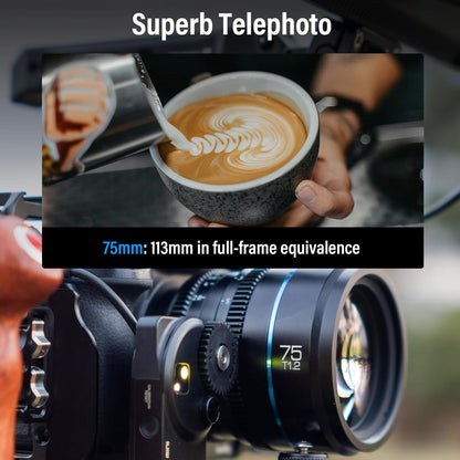 Sirui MS75L-B-AM Night Walker 75mm T1.2 Cine Lens - L Mount